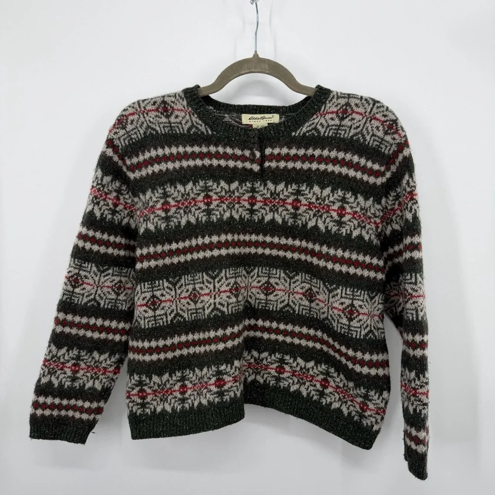 Vintage Eddie Bauer Fair Isle Wool and Silk Sweater